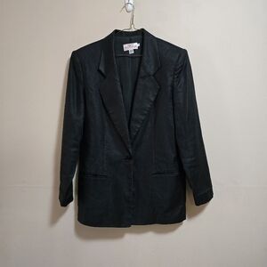 Vintage 90s Port Trademark design 100% linen blazer color black size 4